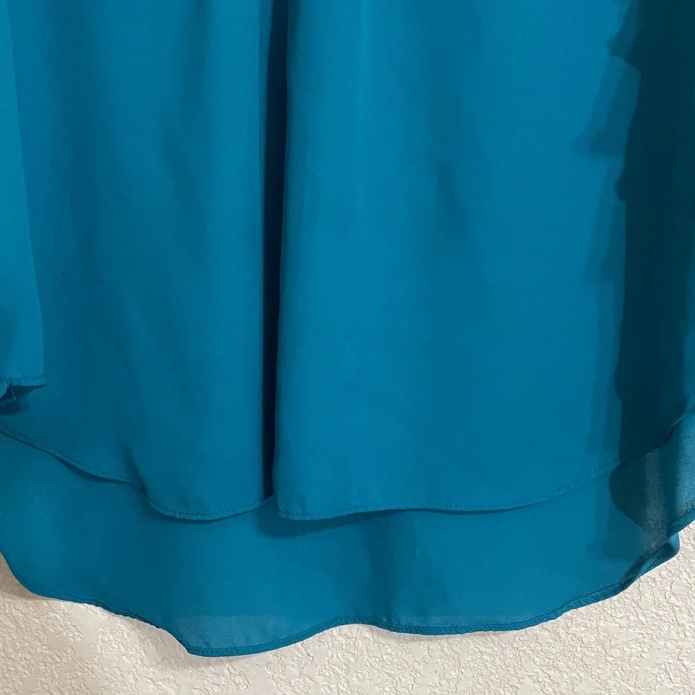 VINCE CAMUTO Teal Ruffle Sleeve Blouse - Picture 4 of 9